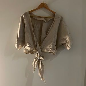 OAK & FORT Linen Wrap Top
